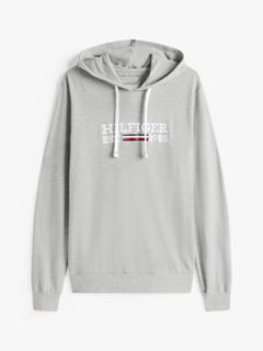Hilfiger Logo Pique Sleep Hoodie — Grey Heather 5