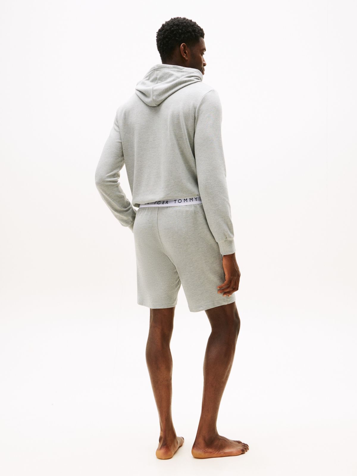 Hilfiger Logo Pique 8" Sleep Short — Grey Heather