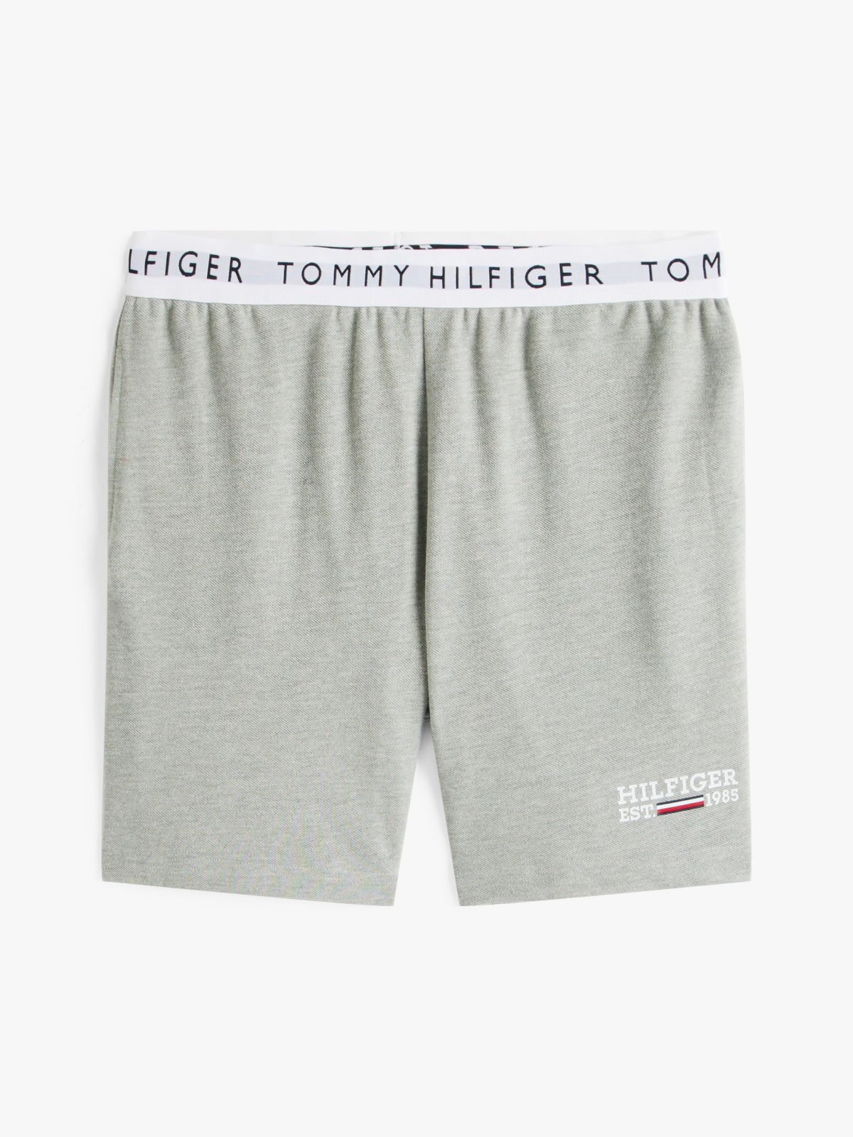 Hilfiger Logo Pique 8" Sleep Short — Grey Heather