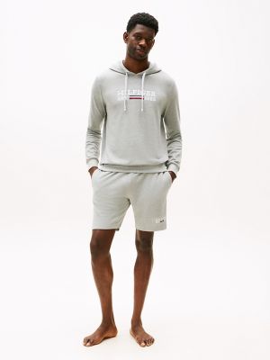 Hilfiger Logo Pique 8" Sleep Short, Grey Heather