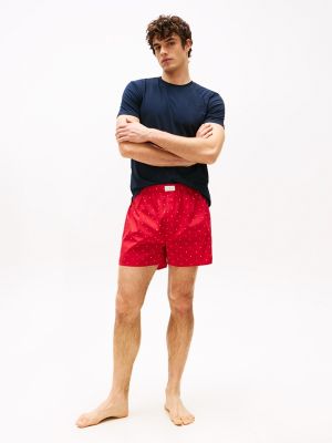 T-Shirt & Woven Short Sleep Set, Sultan Red