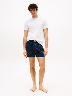 T-Shirt & Woven Short Sleep Set, Evening Blue