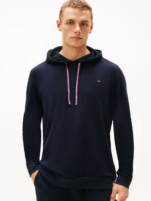 Sueded Cotton Jersey Lounge Hoodie, Navy