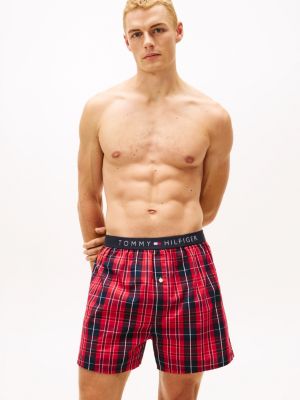 Printed Woven Boxer, Cranberry