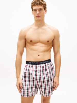 Printed Woven Boxer, Beet Red