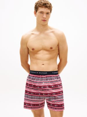 Printed Knit Boxer, Cinnamon