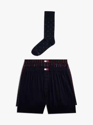 Boxer And Sock 3-Piece Gift Set, Chianti