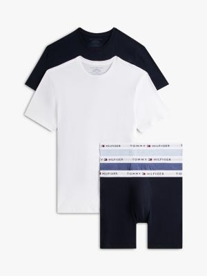 T-Shirt and Boxer Brief Set 5-Pack, Blue Wave