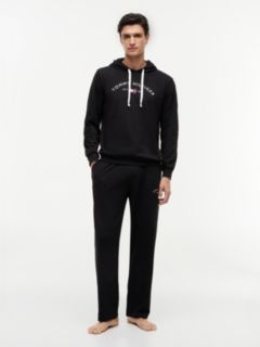 Hilfiger Logo Pique Sleep Hoodie — Black 2