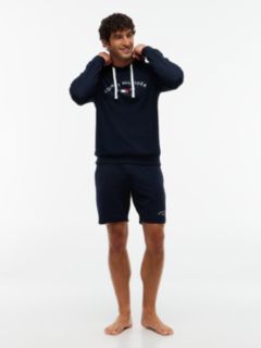Hilfiger Logo Pique Sleep Hoodie — Navy 2