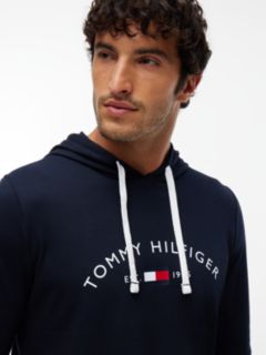 Hilfiger Logo Pique Sleep Hoodie — Navy 3