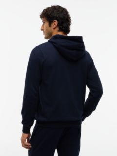 Hilfiger Logo Pique Sleep Hoodie — Navy 4