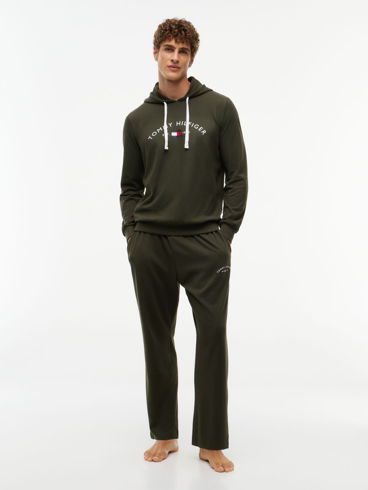 Hilfiger Logo Pique Sleep Hoodie — Meadow