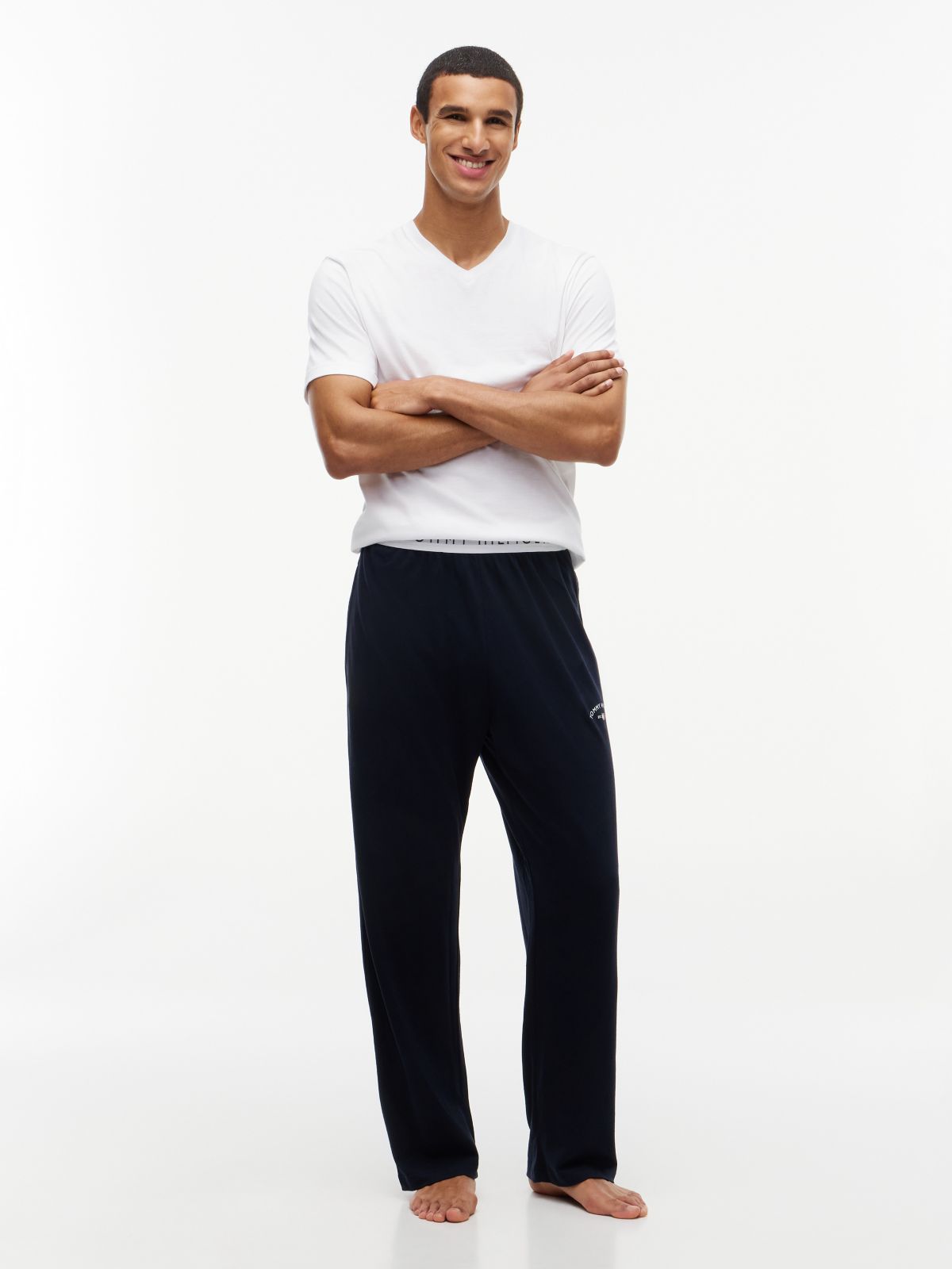 Hilfiger Logo Pique Sleep Pant — Navy