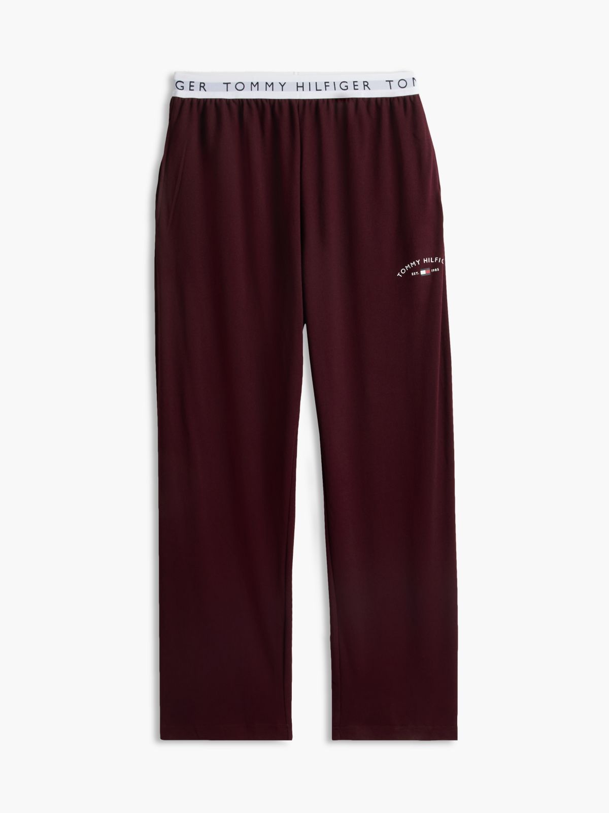 Hilfiger Logo Pique Sleep Pant — Burgundy