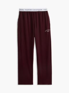 Hilfiger Logo Pique Sleep Pant — Burgundy 5
