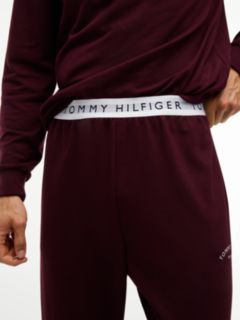 Hilfiger Logo Pique Sleep Pant — Burgundy 3