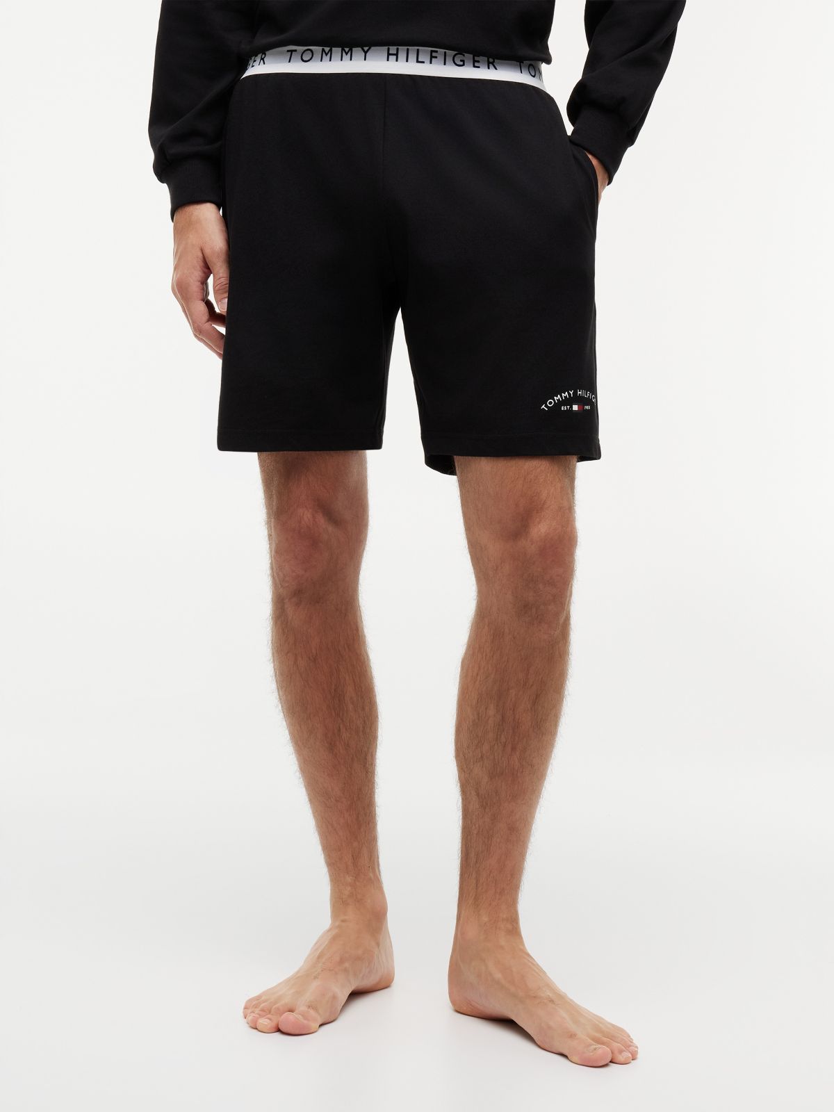 Hilfiger Logo Pique Sleep Short — Black