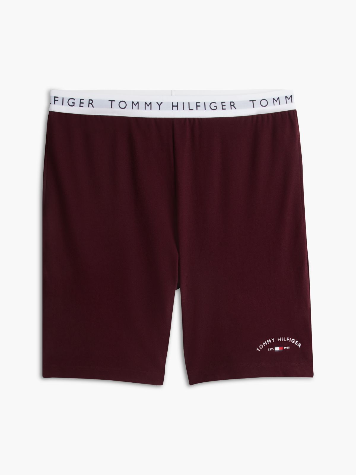 Hilfiger Logo Pique Sleep Short — Burgundy