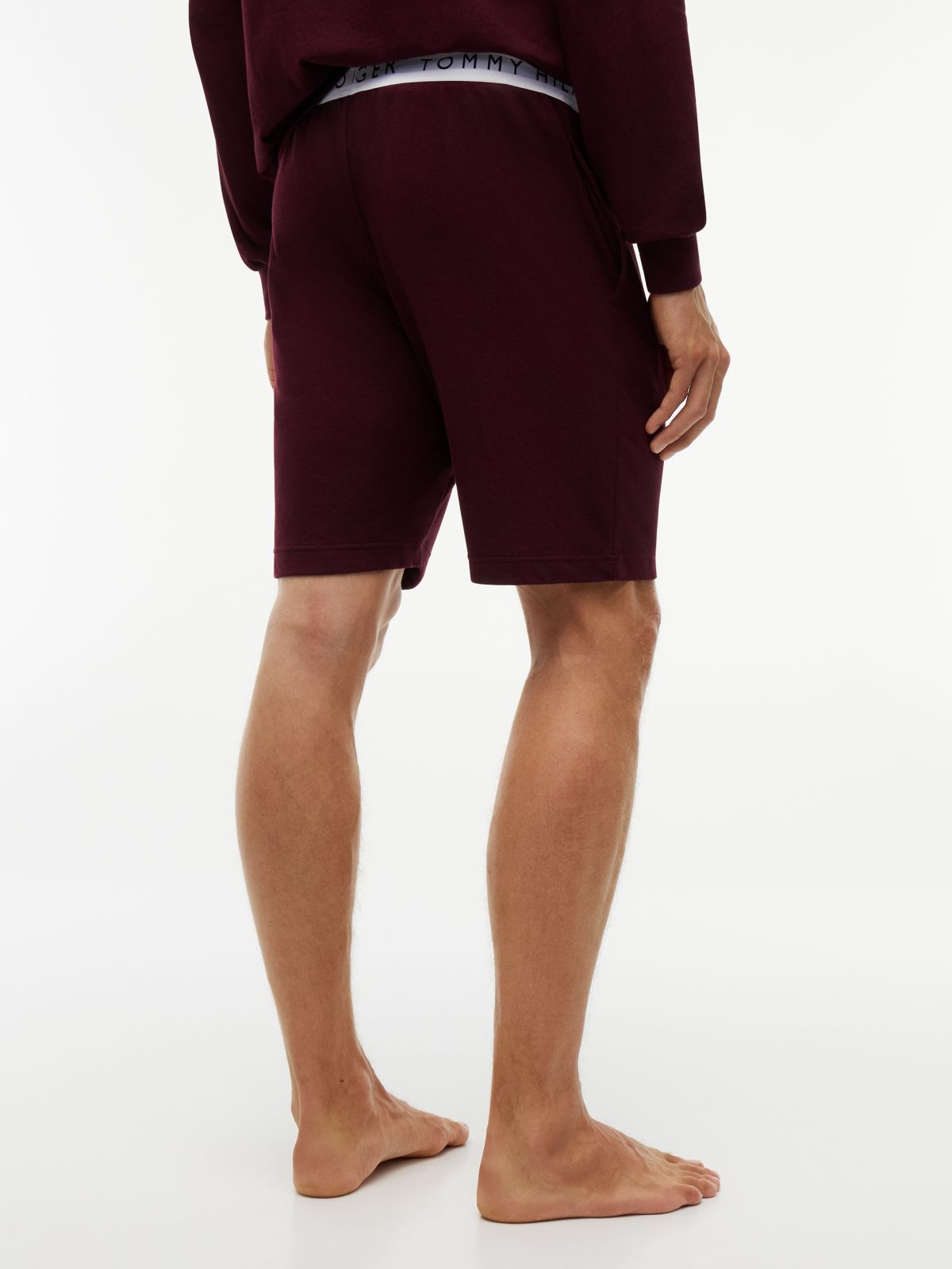 Hilfiger Logo Pique Sleep Short — Burgundy