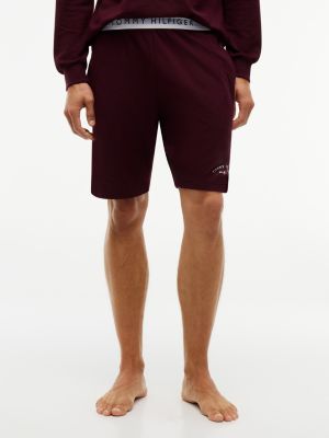 Hilfiger Logo Pique Sleep Short, Burgundy