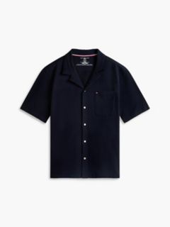 Short-Sleeve Seersucker Sleep Shirt — Navy 5