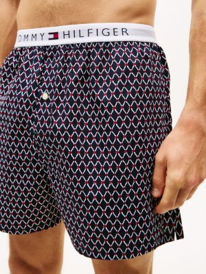 Трусы-боксеры для мужчин, с принтом, тканый — Tommy Hilfiger, цвет: Синий — фото 3