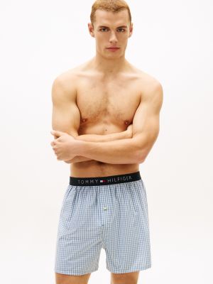 Printed Woven Boxer, Powder Blue