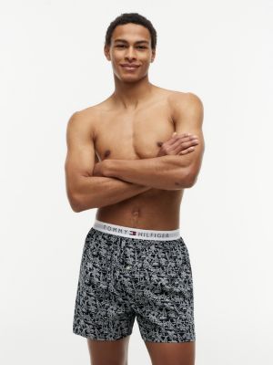 Printed Woven Boxer, Deep Sea