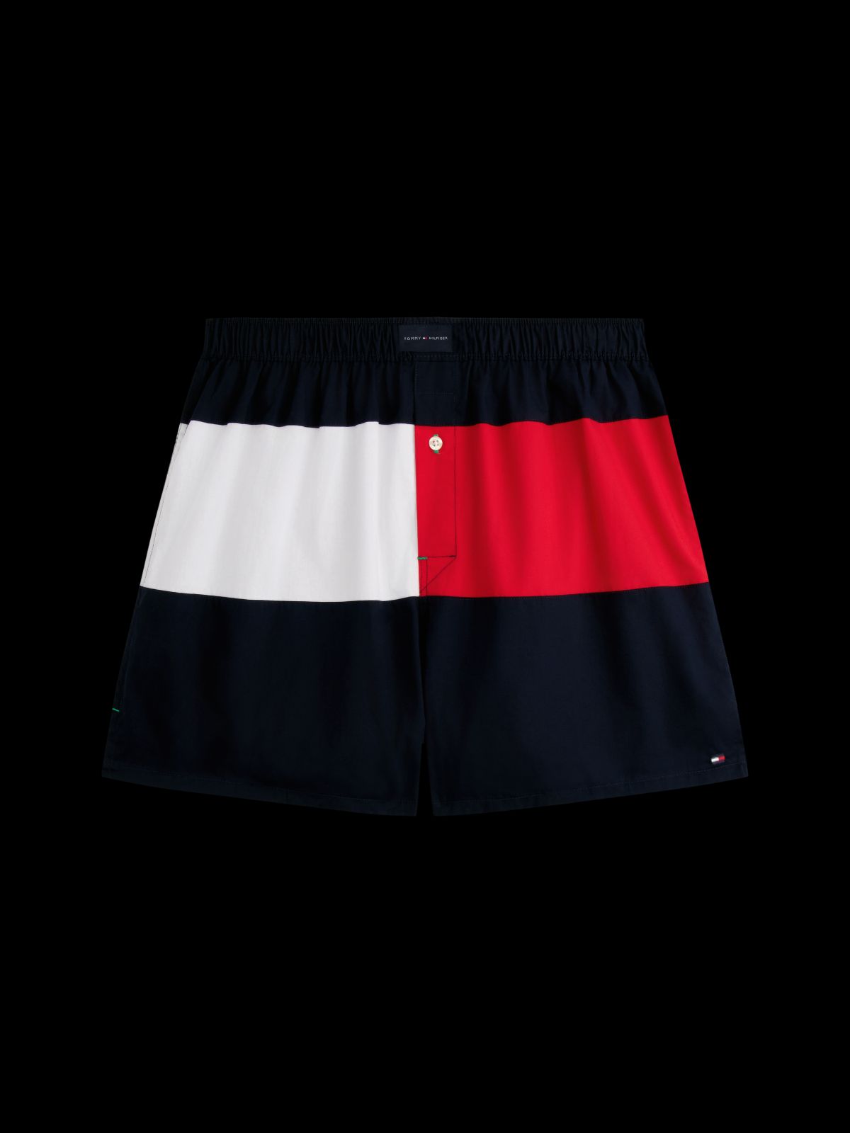 Flag Logo Colorblock Woven Boxer — Navy