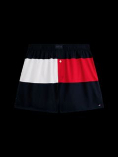 Flag Logo Colorblock Woven Boxer — Navy 6