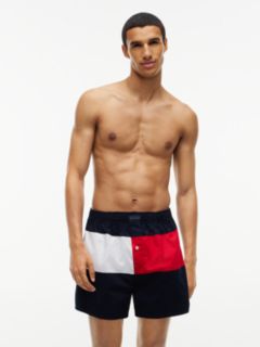 Flag Logo Colorblock Woven Boxer — Navy 1