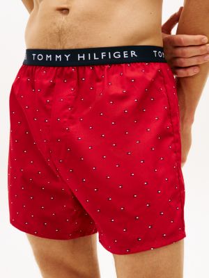 Трусы-боксеры для мужчин, с принтом, тканый, 3 шт. — Tommy Hilfiger, цвет: Синий / Красный — фото 5