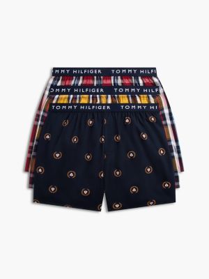 Printed Woven Boxer 3-Pack, Cinnabar Red