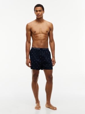 Трусы-боксеры для мужчин, с принтом, тканый, 3 шт. — Tommy Hilfiger, цвет: Синий океанский — фото 3
