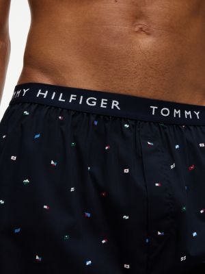 Трусы-боксеры для мужчин, с принтом, тканый, 3 шт. — Tommy Hilfiger, цвет: Синий океанский — фото 4