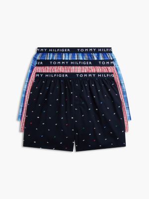 Printed Woven Boxer 3-Pack, Blue Ocean