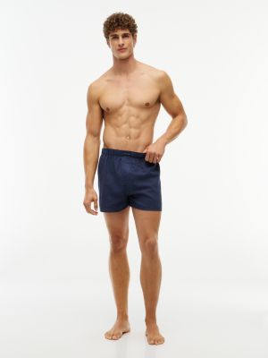 Трусы-боксеры для мужчин, фланель, 3 шт. — Tommy Hilfiger, цвет: Тёмно-синий разноцветный — фото 3