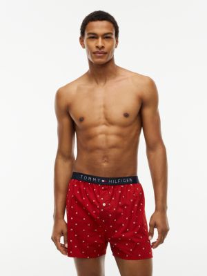 Printed Woven Boxer, Tuscan Red