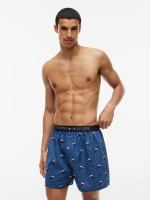 Трусы-боксеры для мужчин, с принтом, тканый — Tommy Hilfiger, цвет: Синий