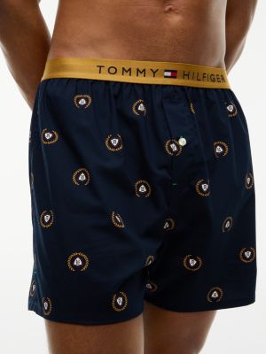 Трусы-боксеры для мужчин, с принтом, тканый — Tommy Hilfiger, цвет: Синий — фото 3
