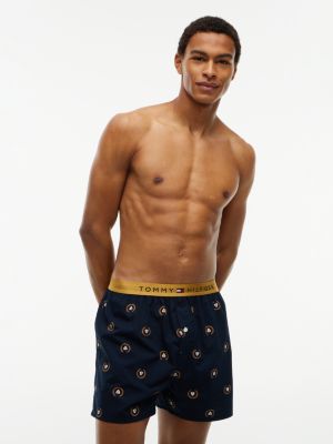 Трусы-боксеры для мужчин, с принтом, тканый — Tommy Hilfiger, цвет: Синий — фото 1