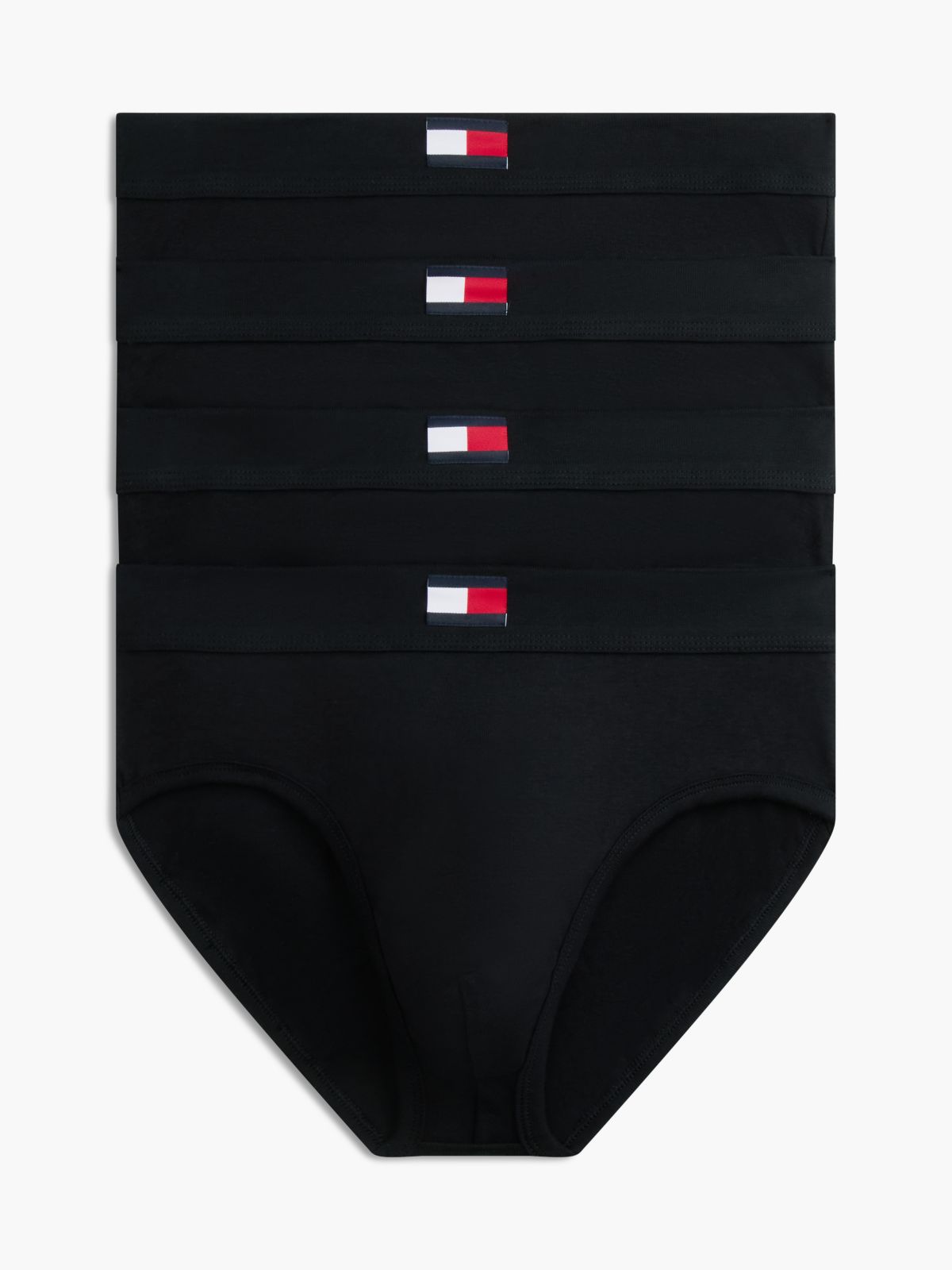 Cotton Classics Hip Brief 4-Pack — Black