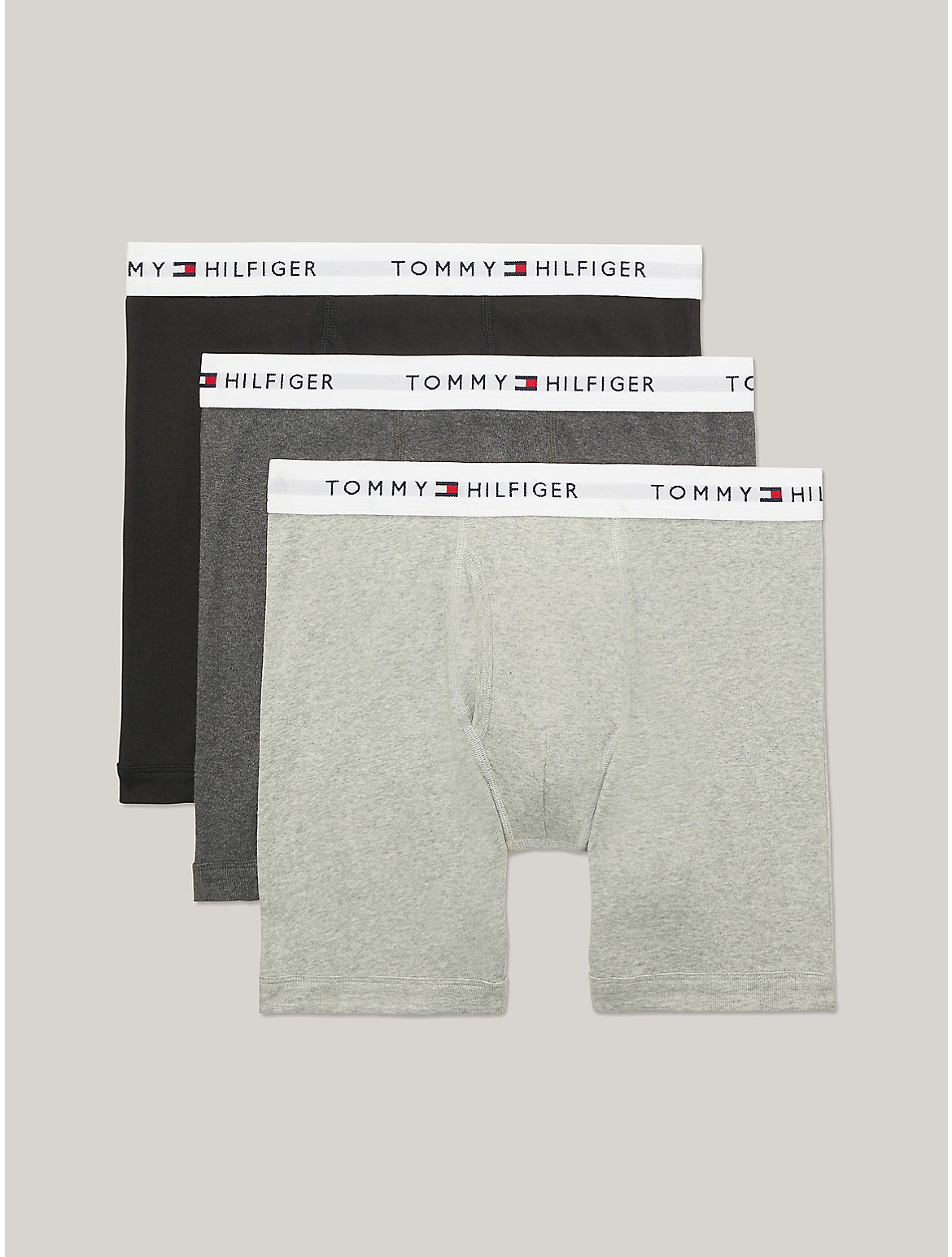Tommy Hilfiger Cotton Classics Boxer Brief 3pk In Grey Heather
