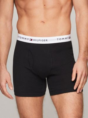 Lot - 2 Packs Mens Medium Brand Name Underwear Includes: 1 - 3pk Tommy  Hilfiger classic boxer briefs size medium (32-34)in package, 1- 3pk Calvin  Klein size medium (32-34) trunks classic fit