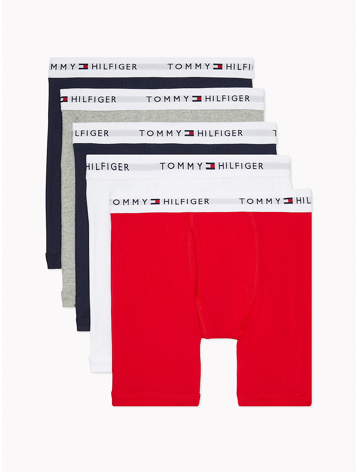 Tommy Hilfiger Men's Cotton Classics Boxer Brief 5-Pack - Red - L