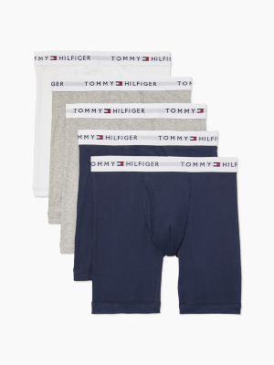 Cotton Classics Boxer Brief 5-Pack, Navy/Grey Heather/White