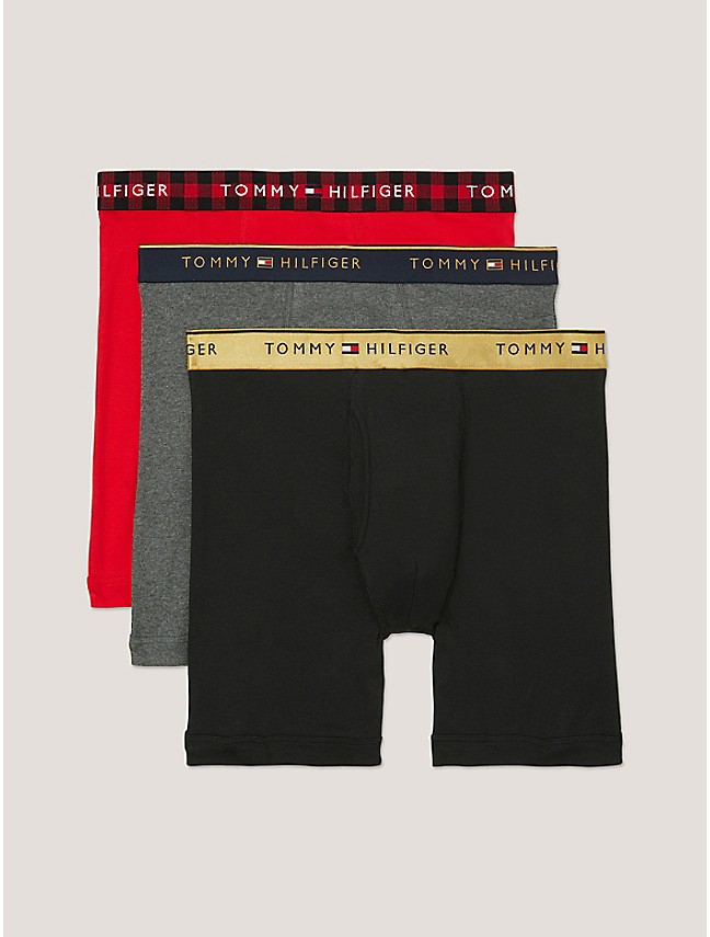 Tommy Hilfiger Men's Underwear 3 Pack Comfort 2.0 Boxer Brief, Mahogany,  Large 