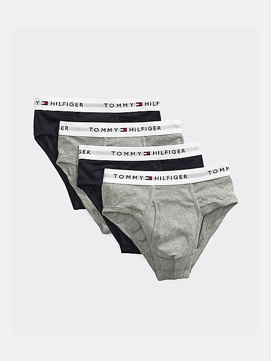 Men's Premium Tommy Hilfiger Classic Briefs 4 Pack 100% Cotton Soft Underwear 