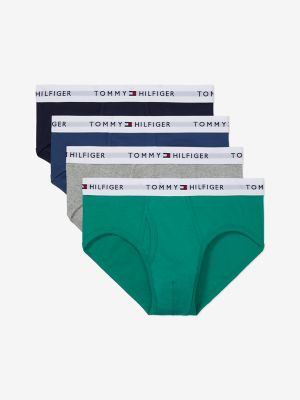 Cotton Classics Brief 4-Pack, Green/Grey/Blue/Black